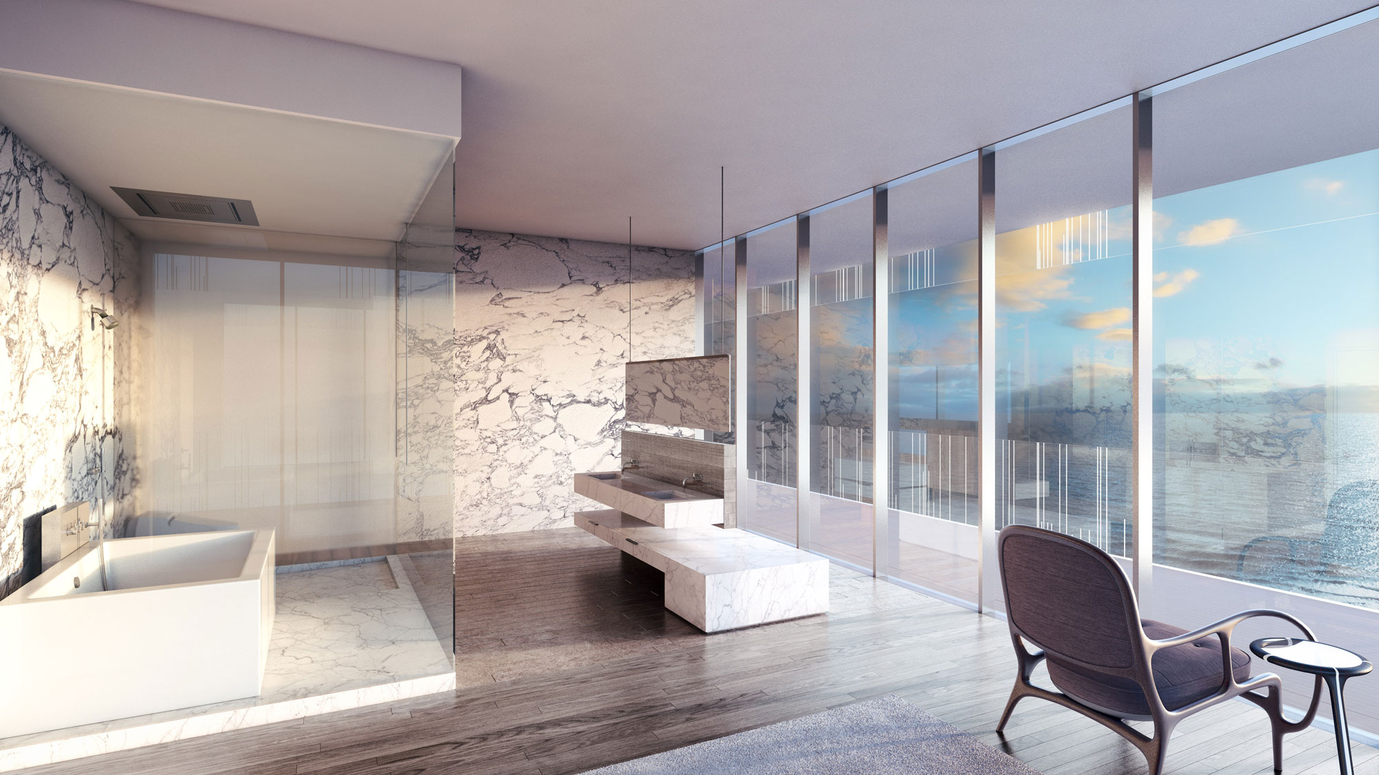 Glass-luxury-condos-bathroom - New Build Homes