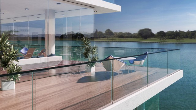 Vista Bay Harbor luxury waterfront condos with golf views Miami Beach
